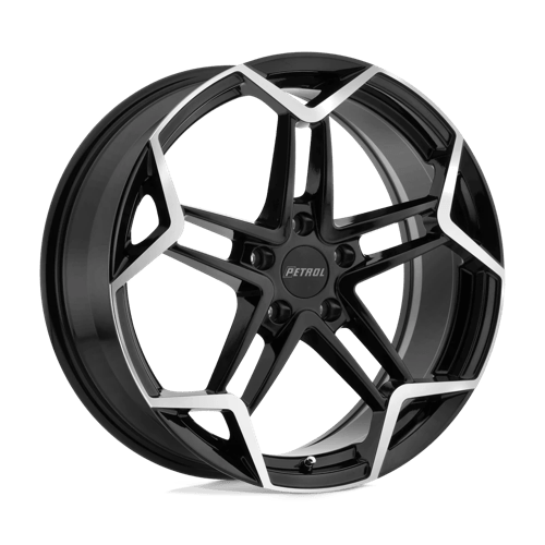Petrol P1A, 18X8, 5X120, ET35, CB76.1, GLOSS BLACK W/ MACH CUT FACE
