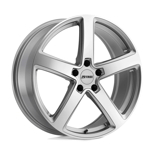 Petrol P2A, 19X8, 5X100, ET35, CB72.1, SILVER W/ MACHINED CUT FACE