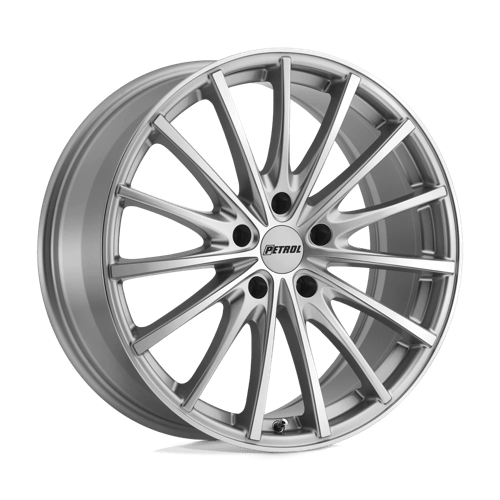 Petrol P3A, 19X8, 5X100, ET35, CB72.1, SILVER W/ MACHINED CUT FACE