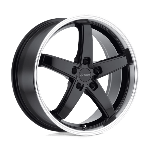 Petrol P1B, 20X8.5, 5X112, ET40, CB72.1, GLOSS BLACK W/ MACH CUT LIP