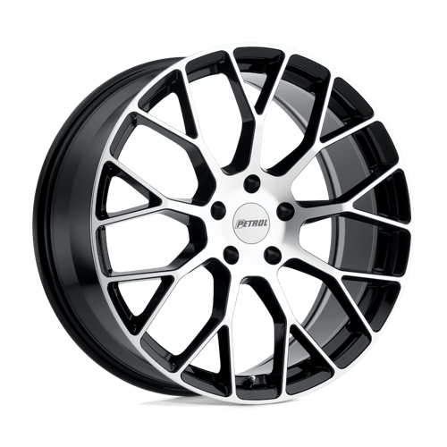 Petrol P2B, 15X7, 4X100, ET40, CB72.1, GLOSS BLACK W/ MACH CUT FACE