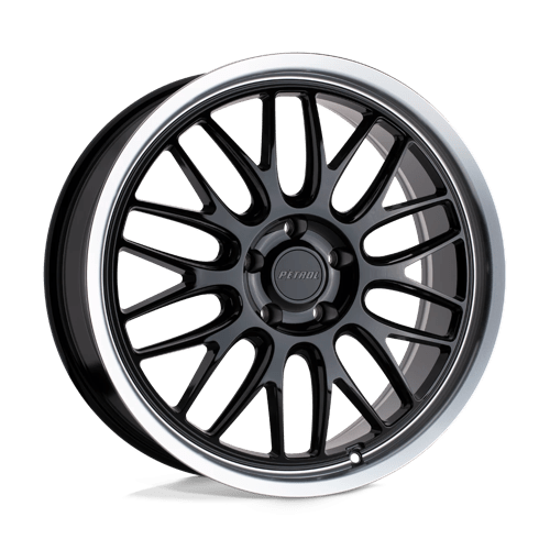 Petrol P4C, 16X7, 4X100, ET40, CB72.1, GLOSS BLACK W/ MACH CUT LIP