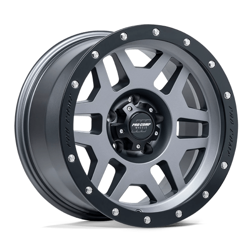 Pro Comp Alloys PA41 PHASER, 17X9, 6X139.7, ET-6, CB108, MATTE GRAPHITE W/ BLACK LIP