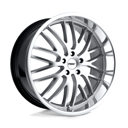TSW SNETTERTON, 17X8, 5X110, ET40, CB72.1, HYPER SILVER W/ MIRROR CUT LIP