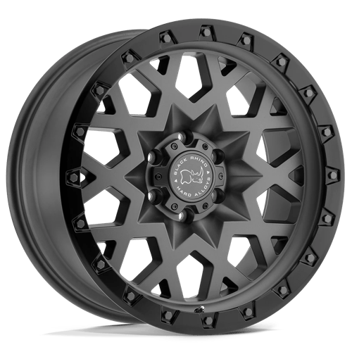 Black Rhino Hard Alloys SPROCKET, 20X9.5, 5X127, ET-18, CB71.5, MATTE GUNMETAL W/ BLACK RING 2095SPK-85127G71