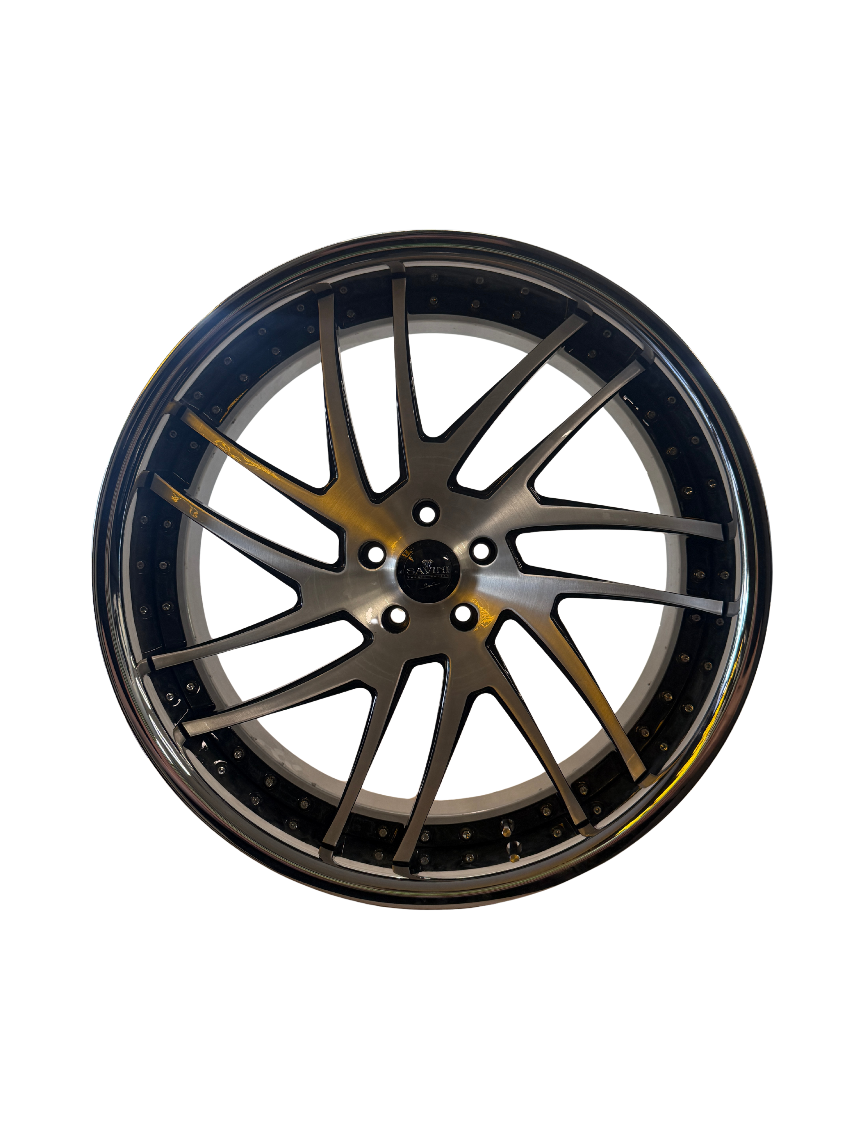 Savini SV49, 24x9.5, 5x120, ET35, CB72.56, Brushed Black Chrome Lip