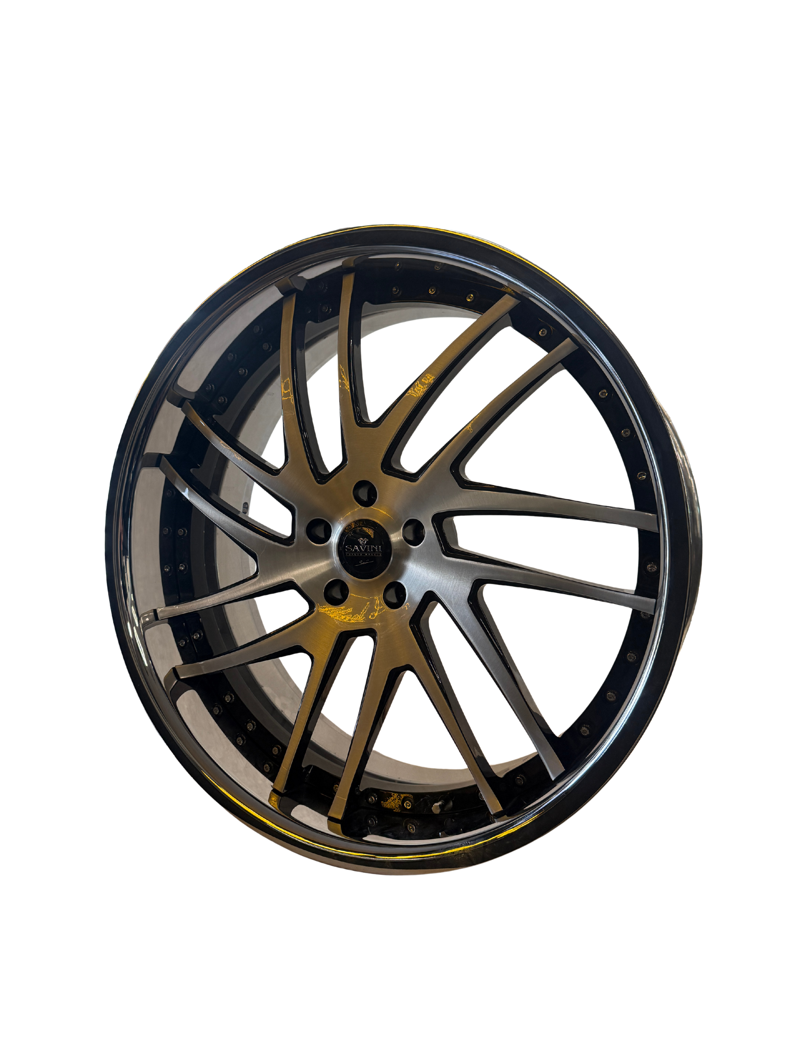 Savini SV49, 24x9.5, 5x120, ET35, CB72.56, Brushed Black Chrome Lip