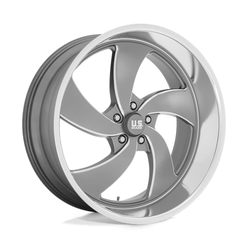 US Mag 1PC U133 DESPERADO, 24X10, 5X120.65, ET5, CB72.56, ANTHRACITE MILLED DIAM-CUT LIP